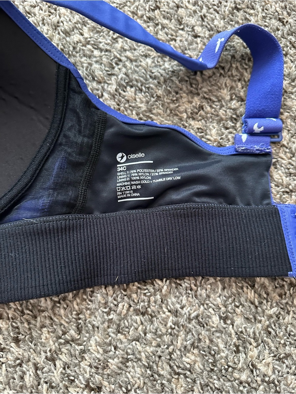 Oiselle Blue Sports Bralette Top - Picture 5 of 5